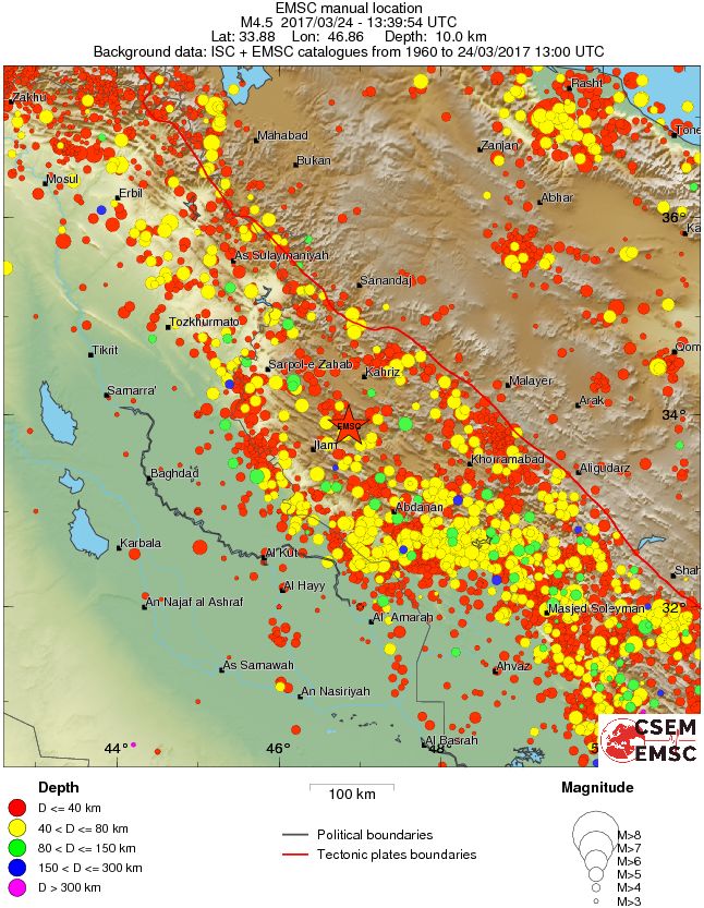 regional historical seismicity