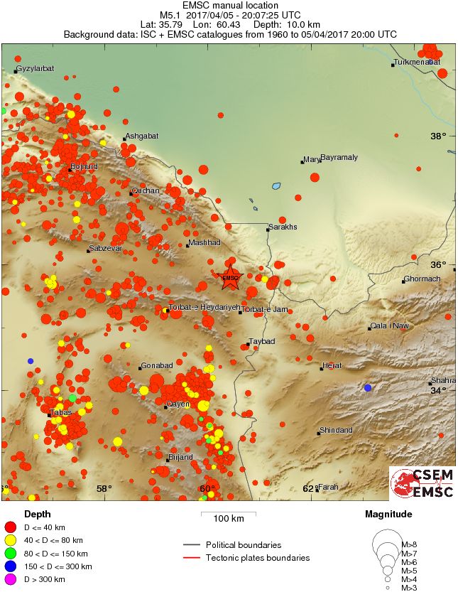 regional historical seismicity