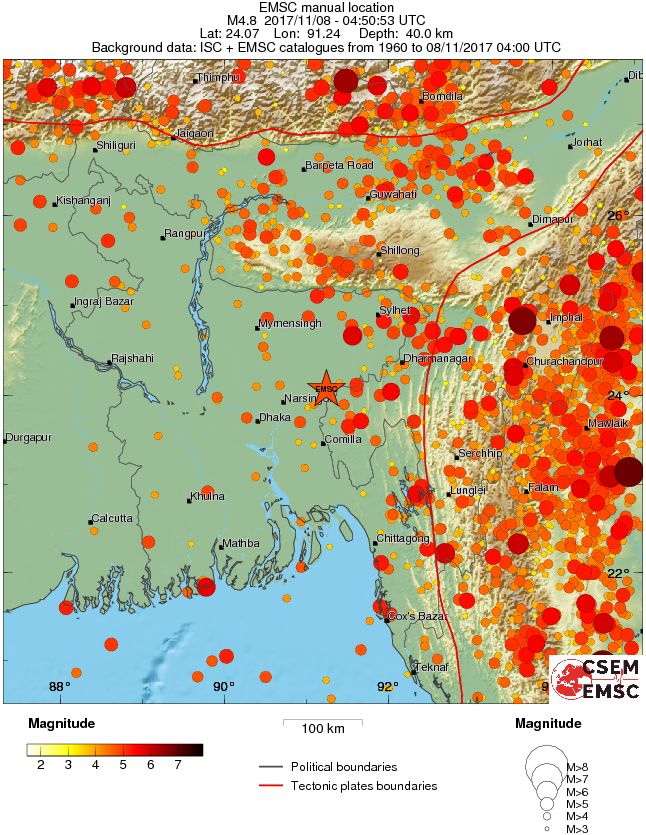regional magnitude historical seismicity