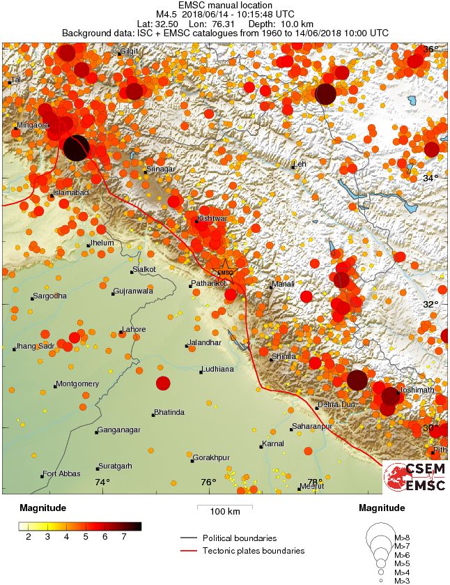 regional magnitude historical seismicity
