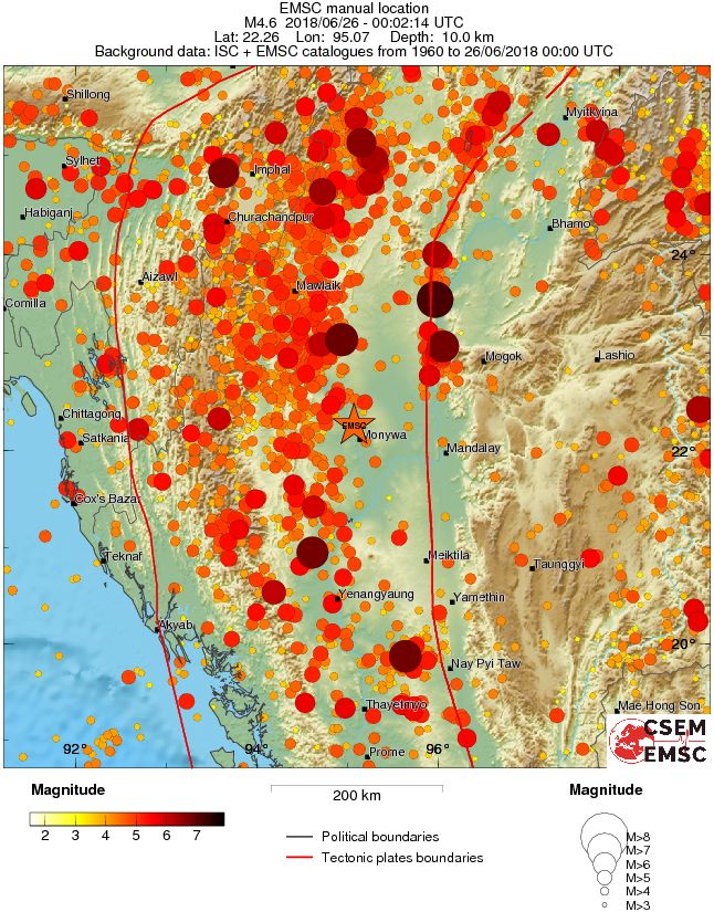 regional magnitude historical seismicity