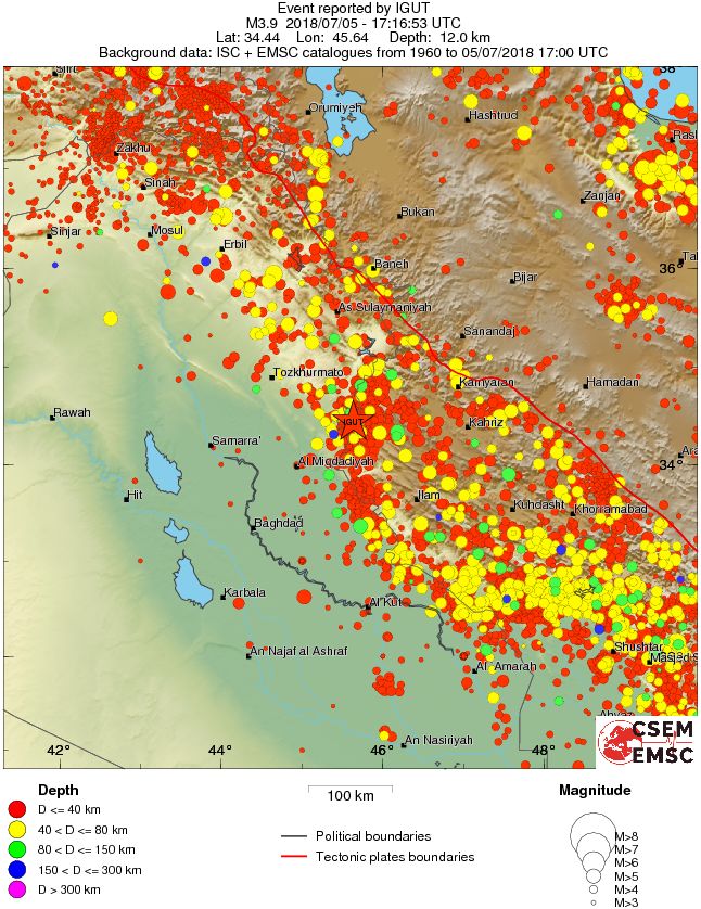 regional historical seismicity
