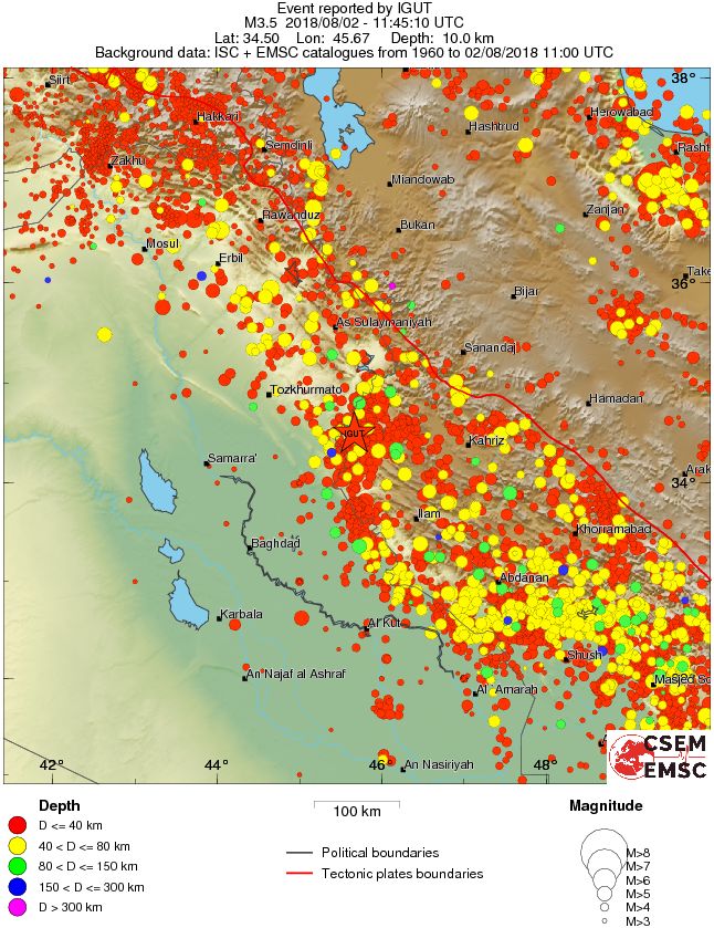 regional historical seismicity