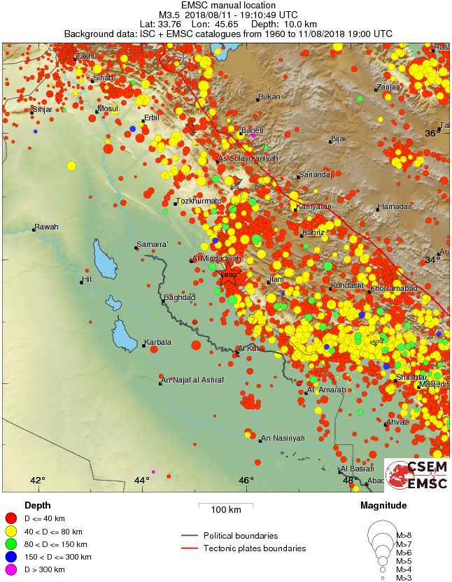 regional historical seismicity