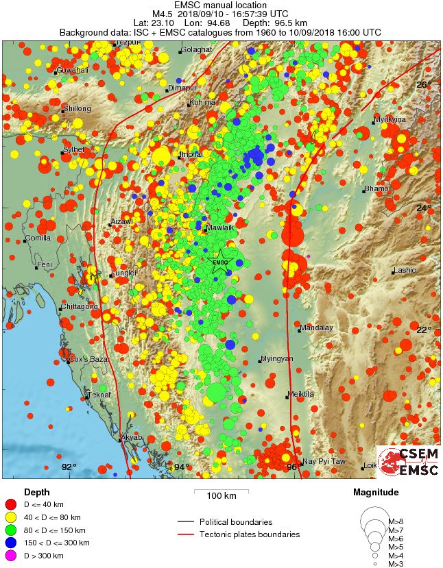 regional historical seismicity