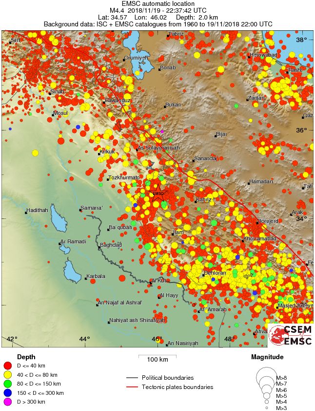 regional historical seismicity