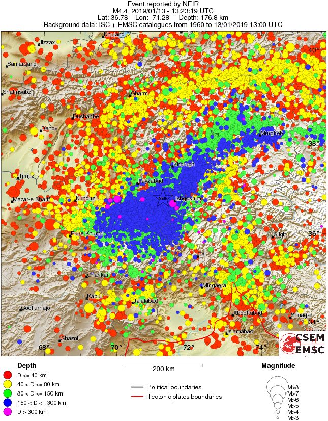 regional historical seismicity