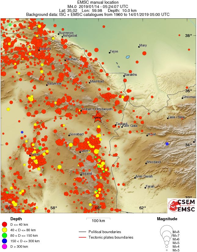 regional historical seismicity