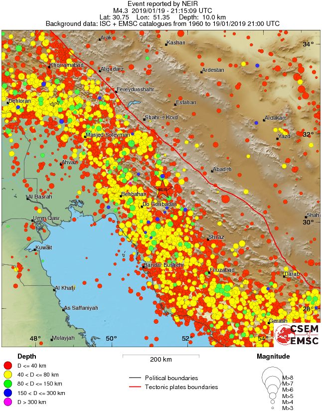 regional historical seismicity