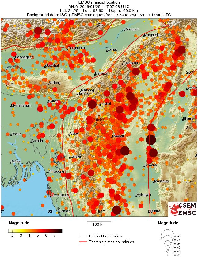 regional magnitude historical seismicity