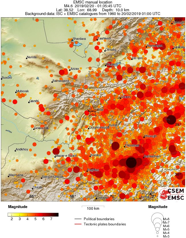 regional magnitude historical seismicity