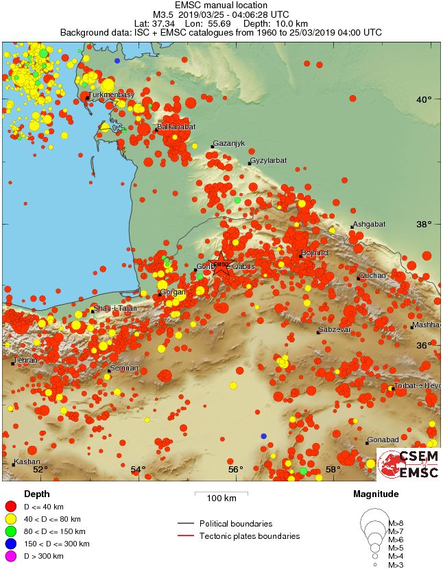 regional historical seismicity