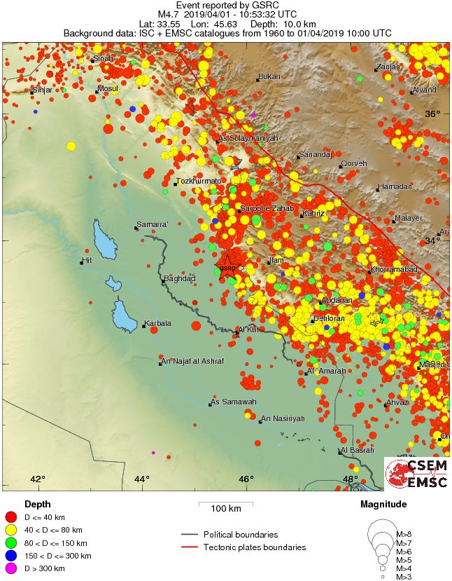 regional historical seismicity