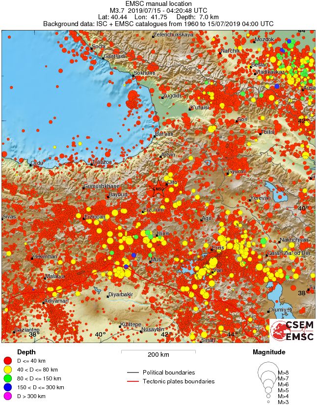 regional historical seismicity