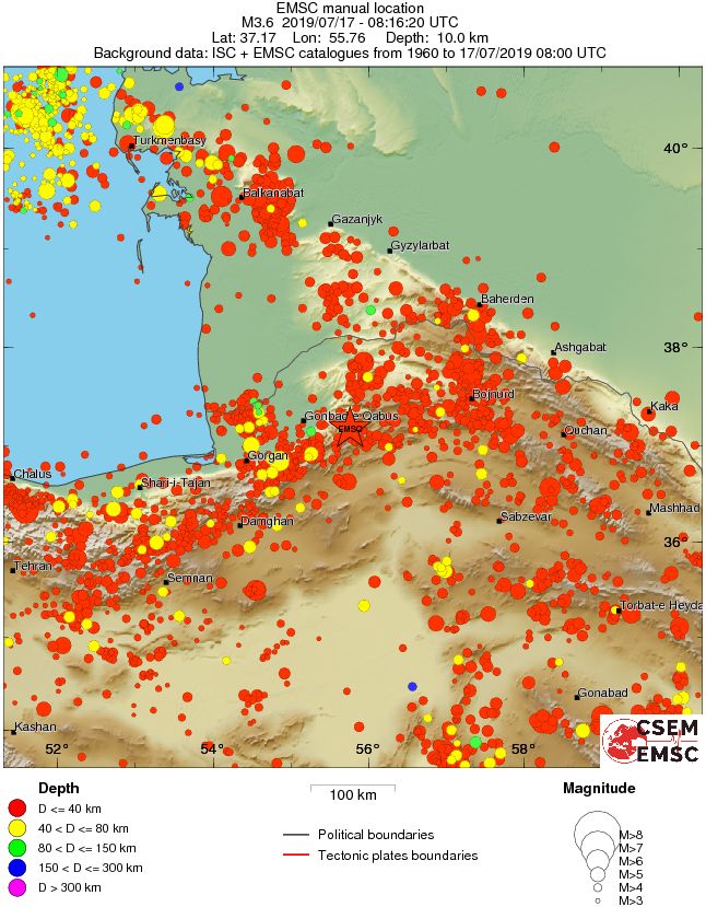 regional historical seismicity