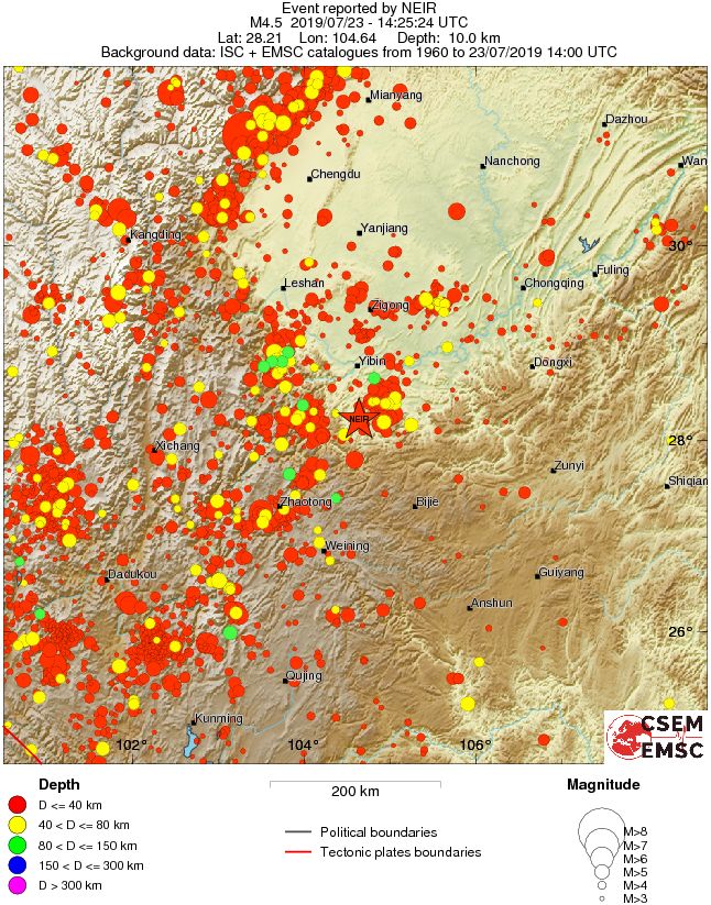regional historical seismicity
