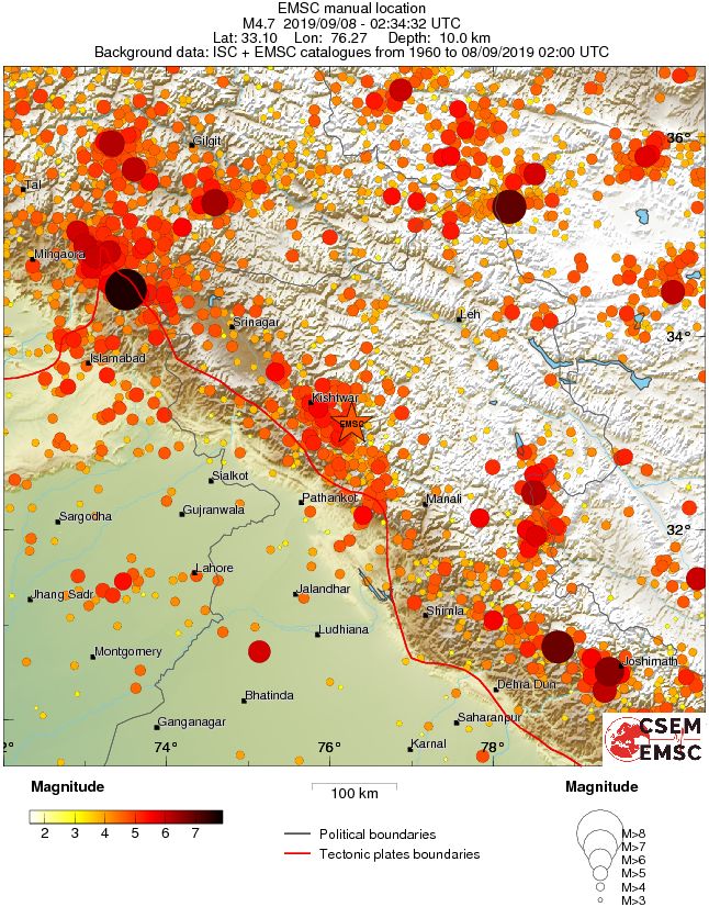 regional magnitude historical seismicity