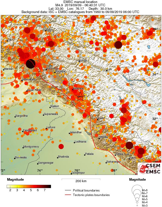 regional magnitude historical seismicity