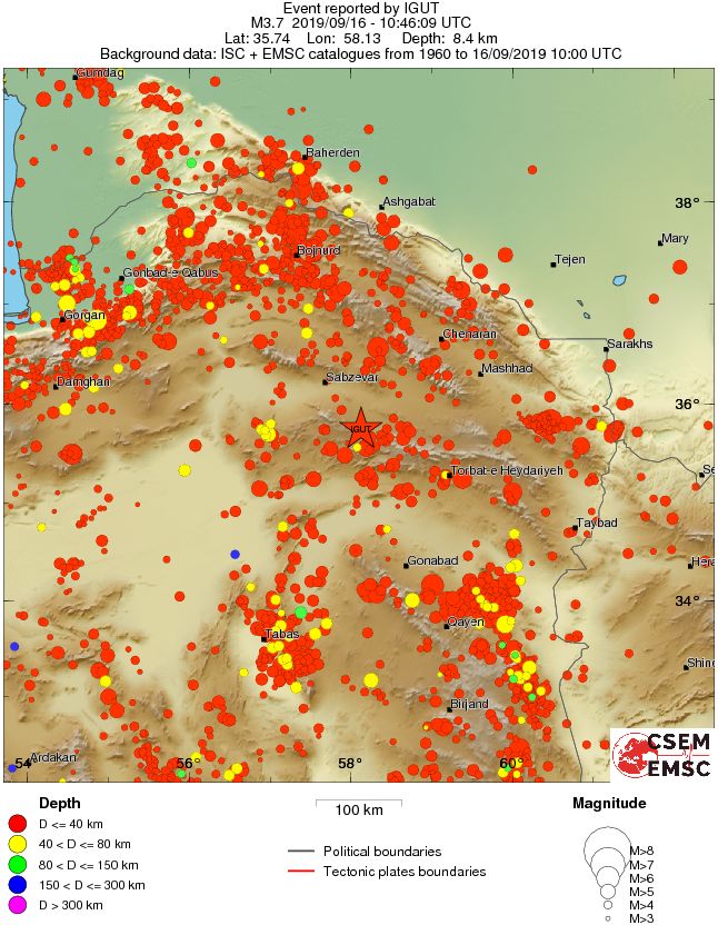 regional historical seismicity