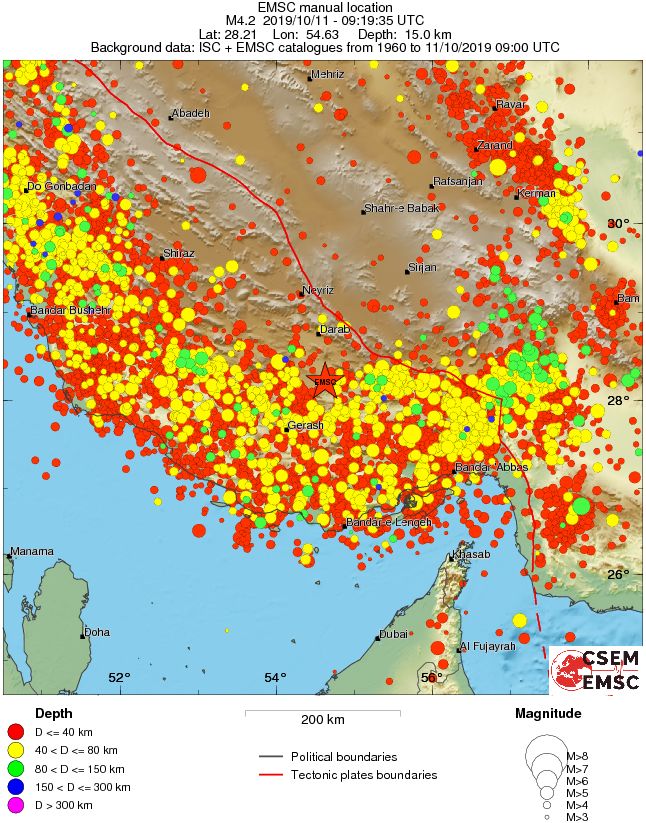 regional historical seismicity