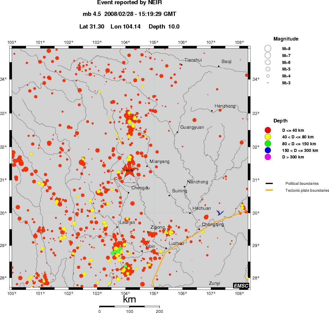 regional historical seismicity