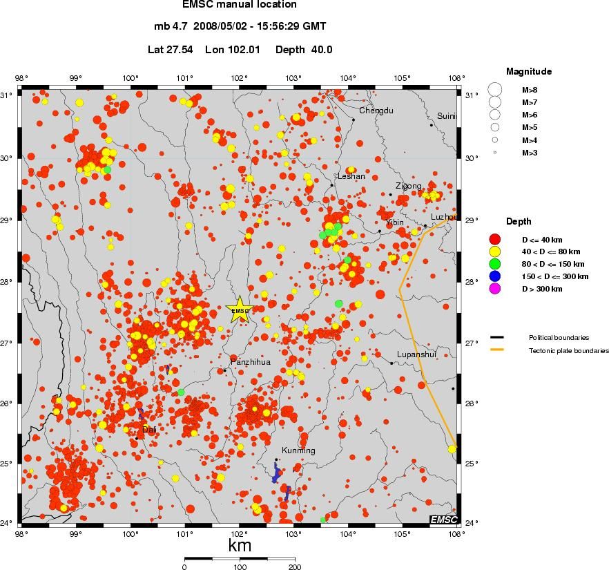 regional historical seismicity