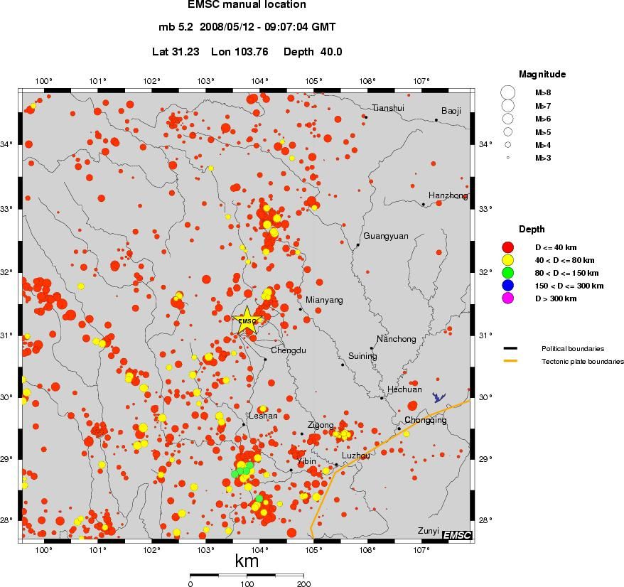 regional historical seismicity