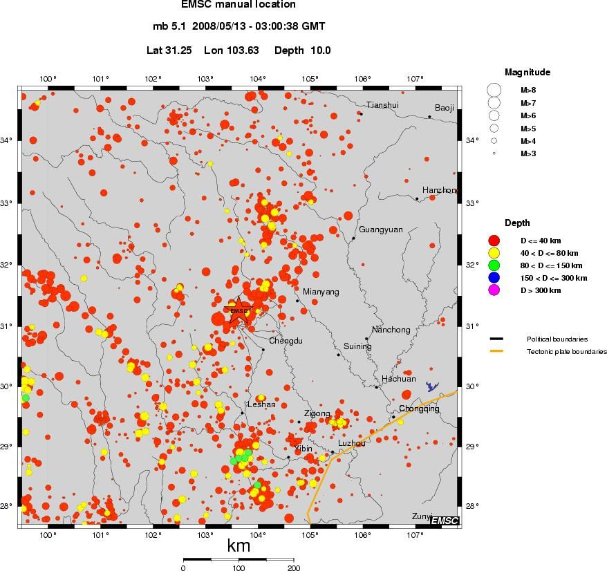 regional historical seismicity