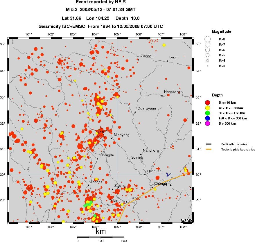 regional historical seismicity