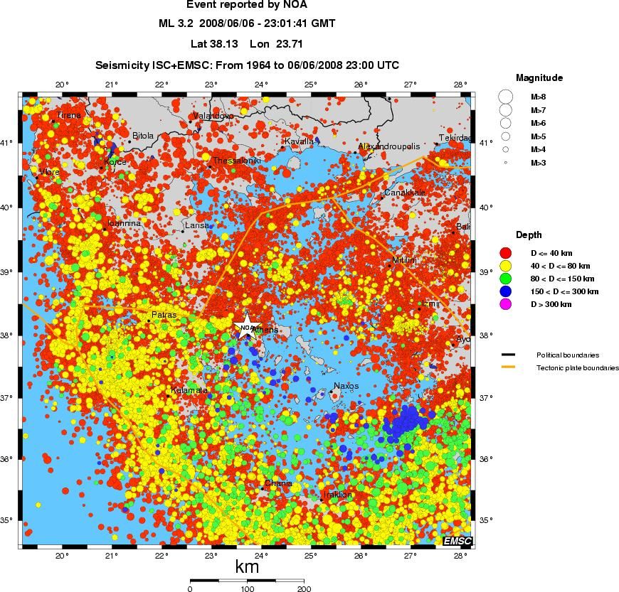 regional historical seismicity