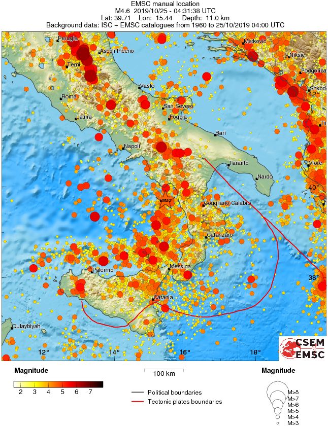 regional magnitude historical seismicity