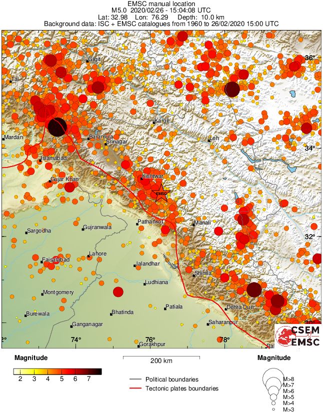 regional magnitude historical seismicity