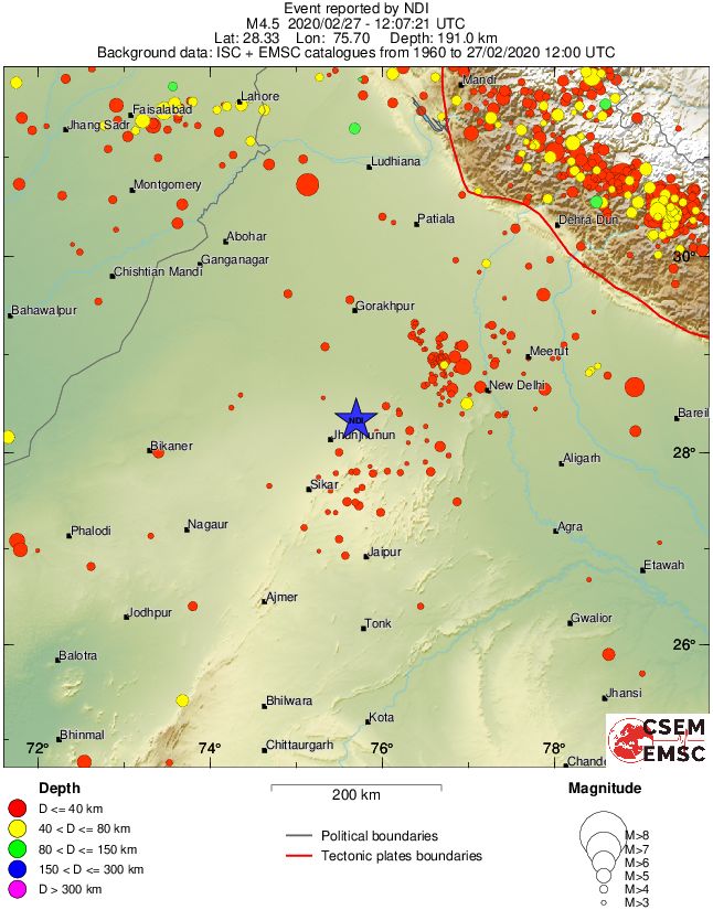 regional historical seismicity