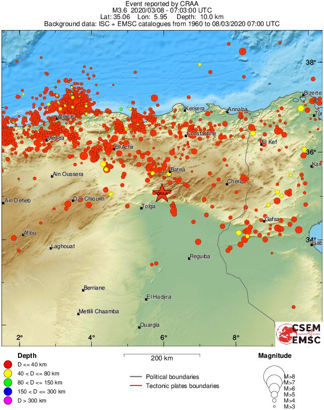 regional historical seismicity