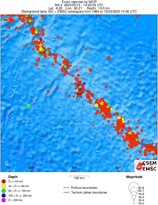 regional historical seismicity