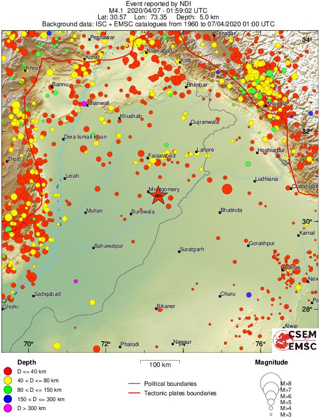 regional historical seismicity