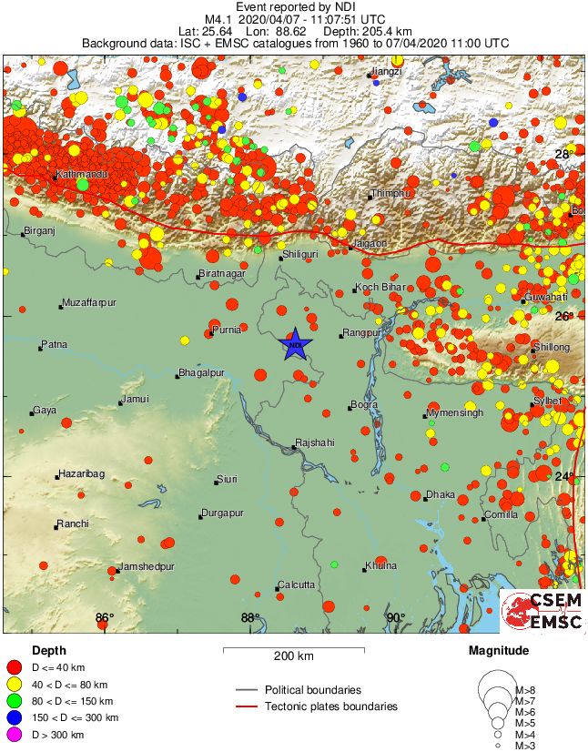 regional historical seismicity
