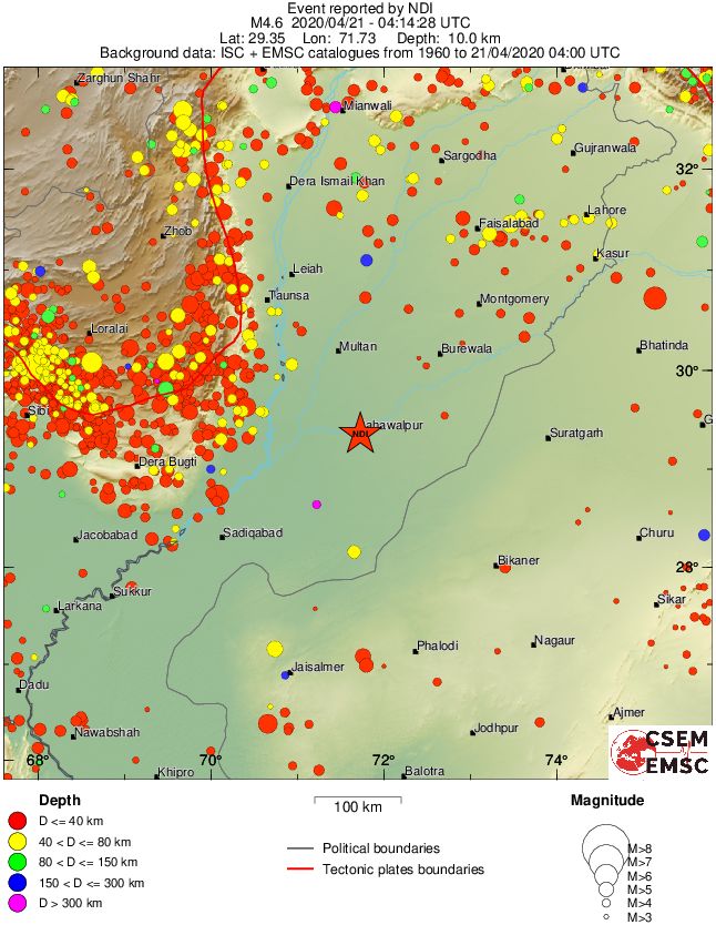 regional historical seismicity