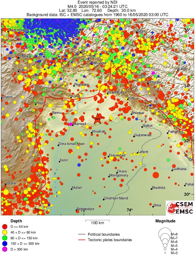 regional historical seismicity