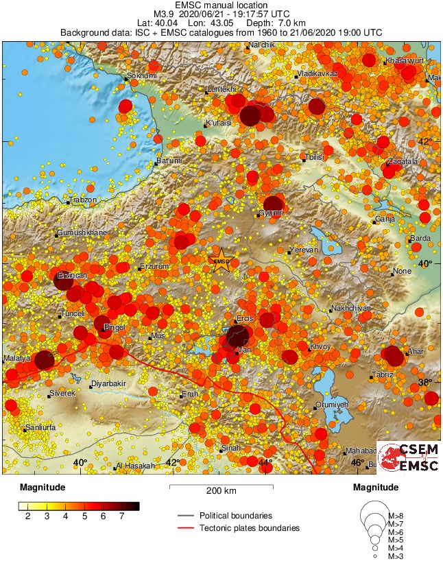 regional magnitude historical seismicity