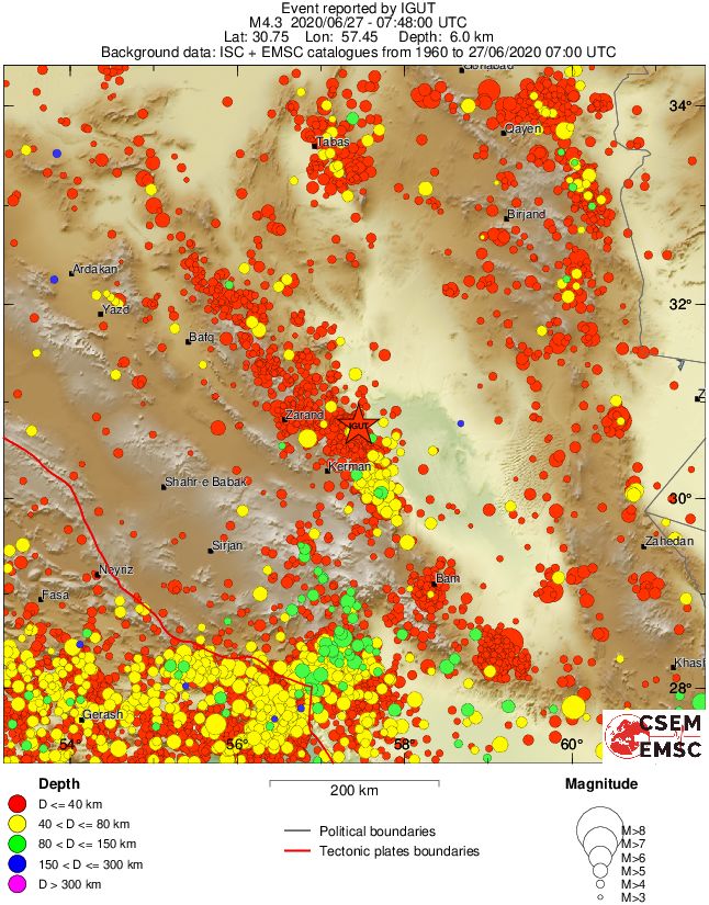 regional historical seismicity