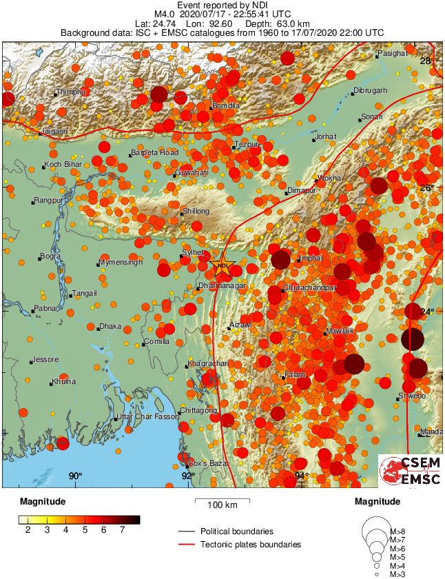 regional magnitude historical seismicity