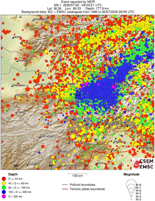 regional historical seismicity