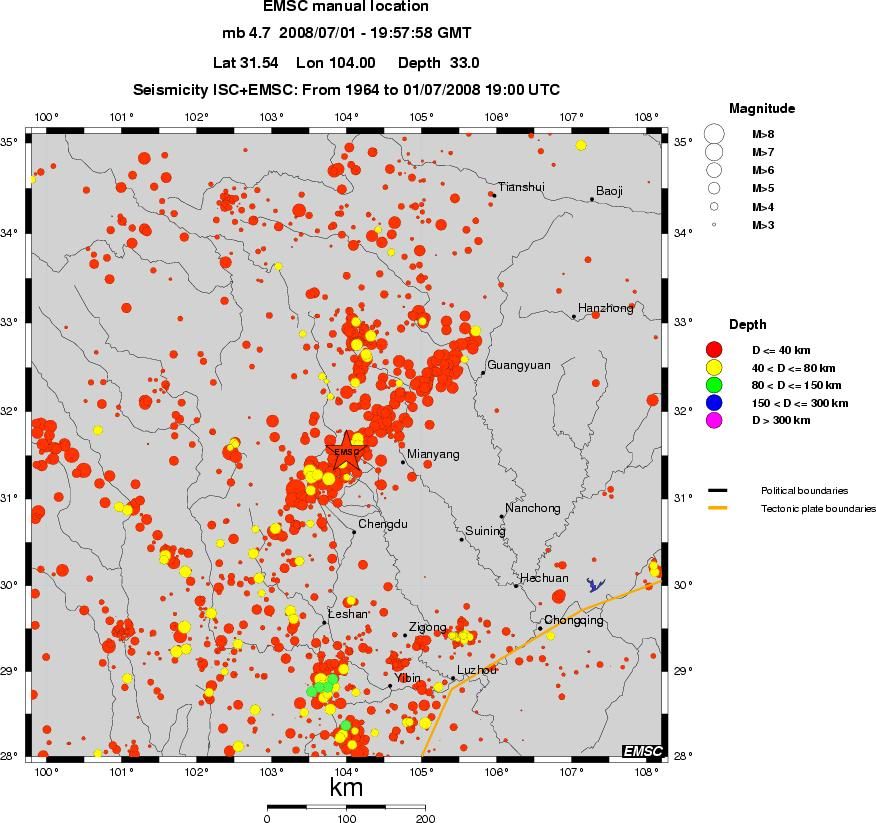 regional historical seismicity