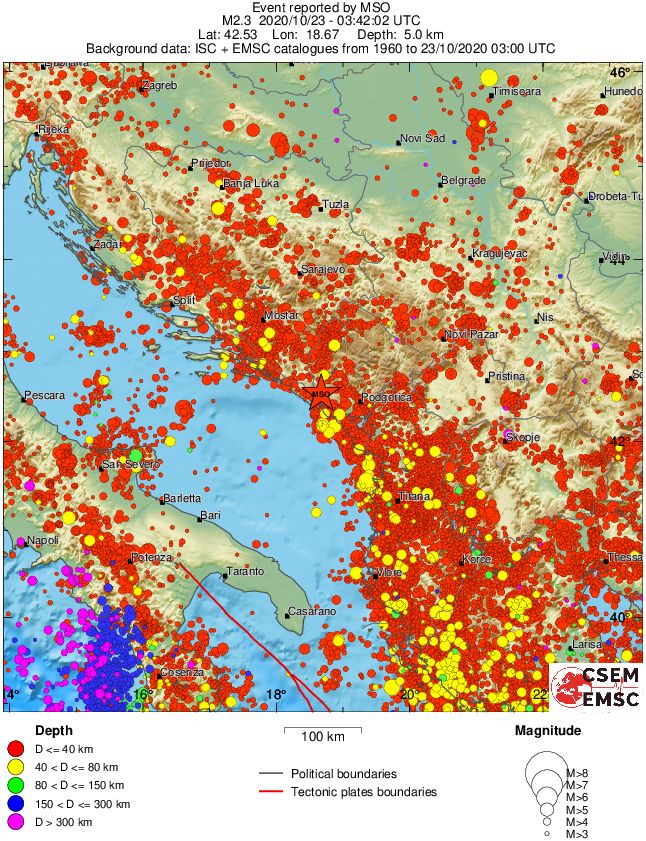 regional historical seismicity