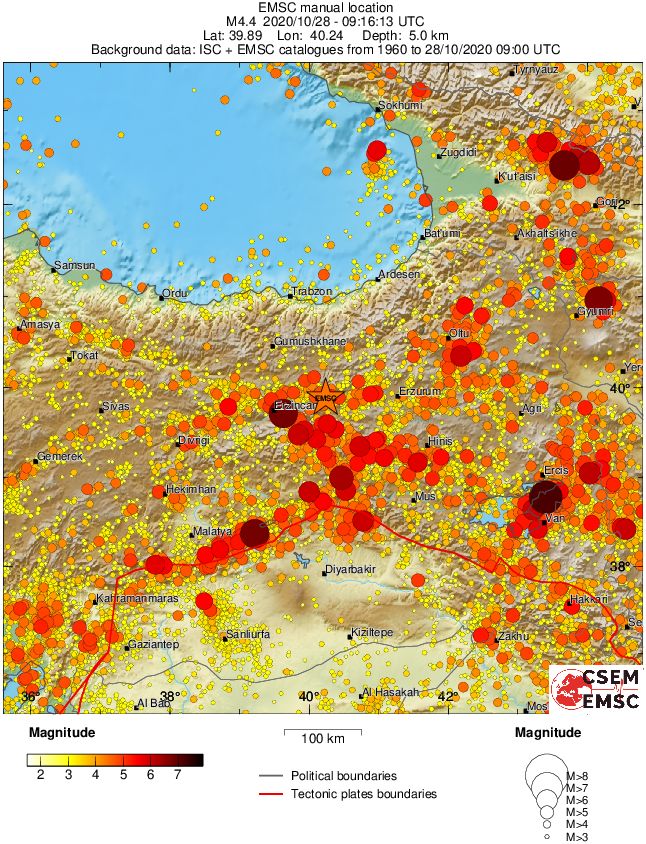 regional magnitude historical seismicity