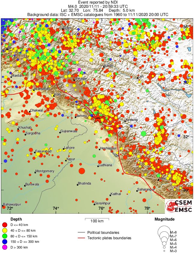 regional historical seismicity