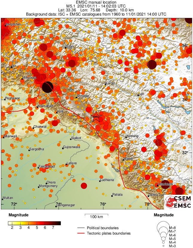 regional magnitude historical seismicity