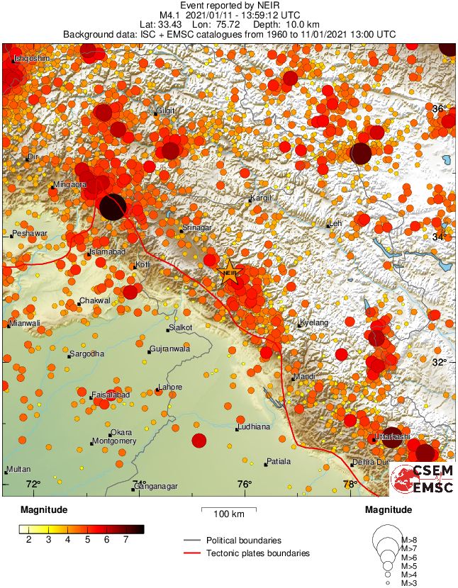 regional magnitude historical seismicity