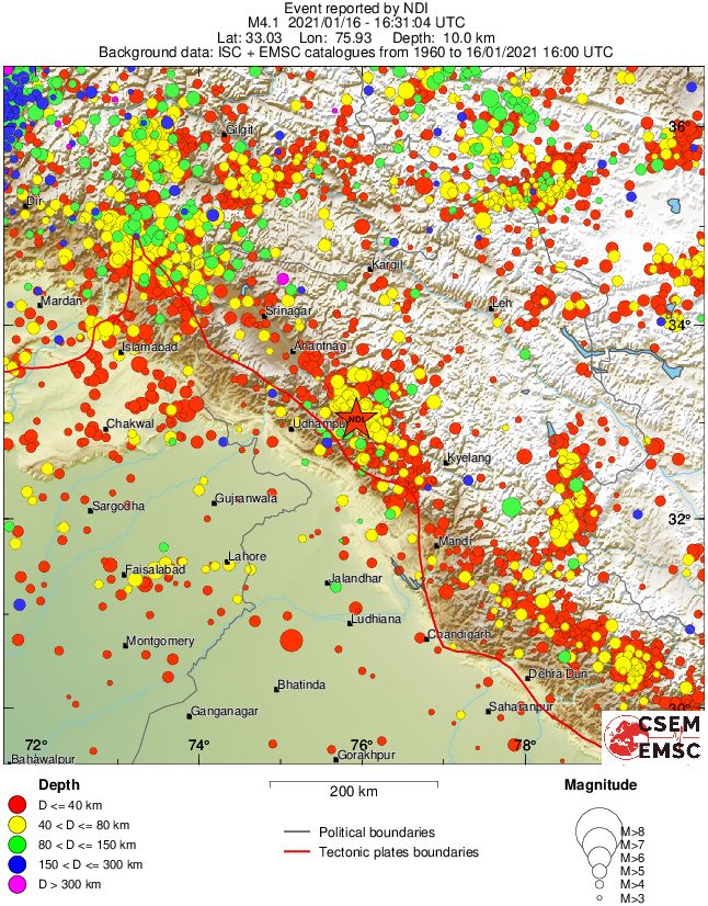 regional historical seismicity